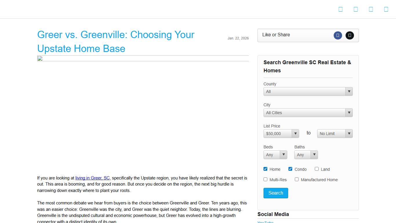 Greer SC vs Greenville: 2026 Relocation Guide