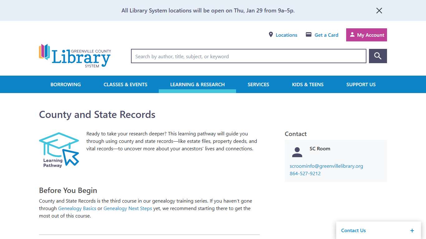 County and State Records Greenville (SC) County Library System