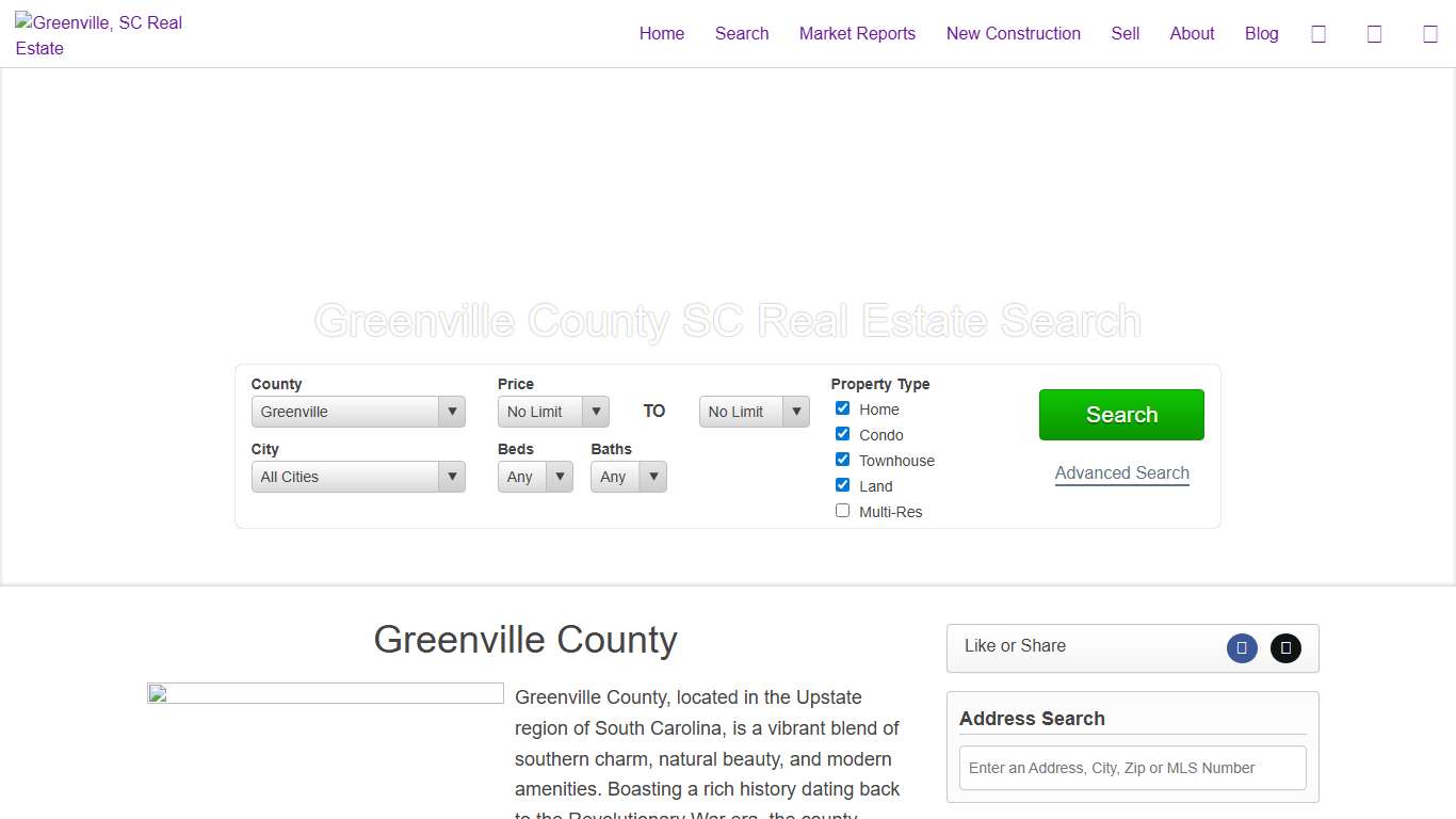 Greenville County Information - Real Estate Listings and Homes for Sale